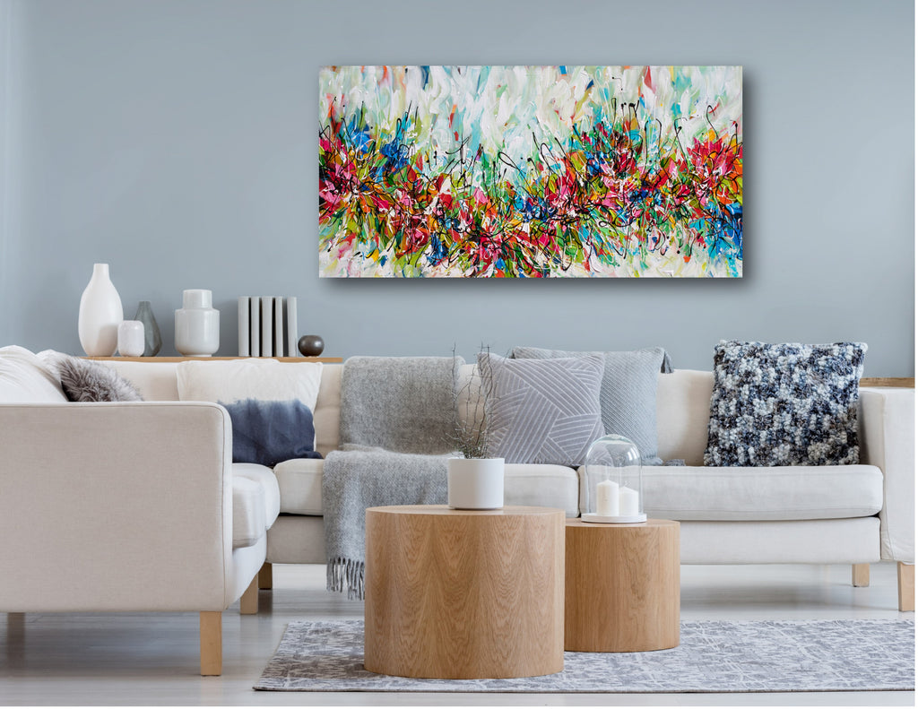 Better Days - Abstract Acrylic Painting, Palette Knife Art, Blue Brown Wall  Art Canvas Acrylic painting by Olga Tkachyk