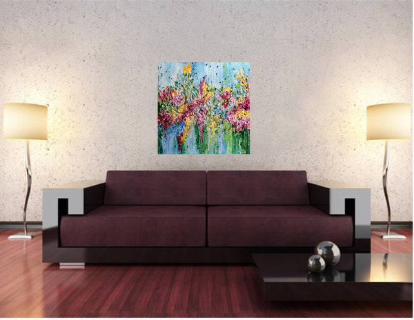 Colorful Garden, Acrylics on Canvas, 24"x24"