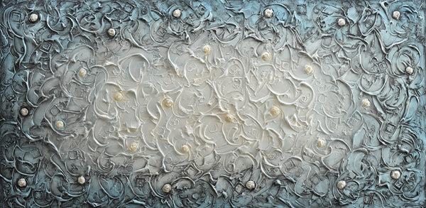 Swirls of Life, Textured Wall Art Canvas, Acrylics, 24"x48"