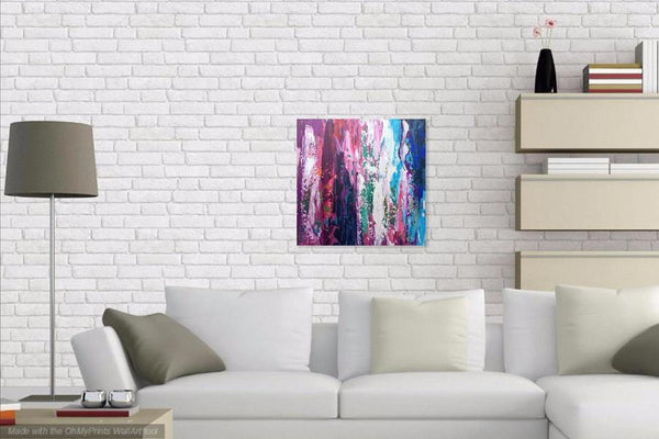 Pink Abstract Painting, Acrylic Original Wall Art Canvas, Impasto Palette Knife Art, Blue Pink Modern Painting, Small Abstract Art Gift Idea