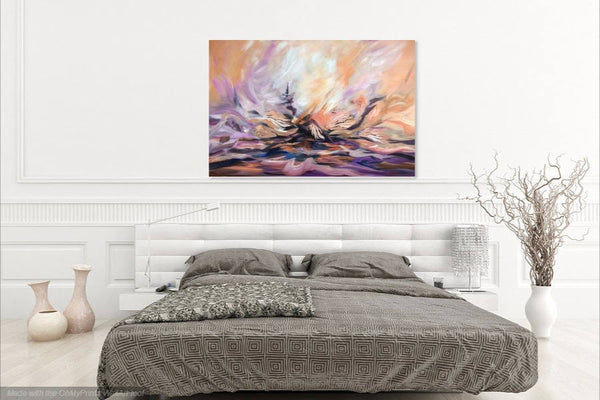 Large Wall Art Canvas, Original Abstract Painting, Contemporary Art, Abstract Sunset Painting, Modern Acrylic Artwork 24x36 by Olga Tkachyk