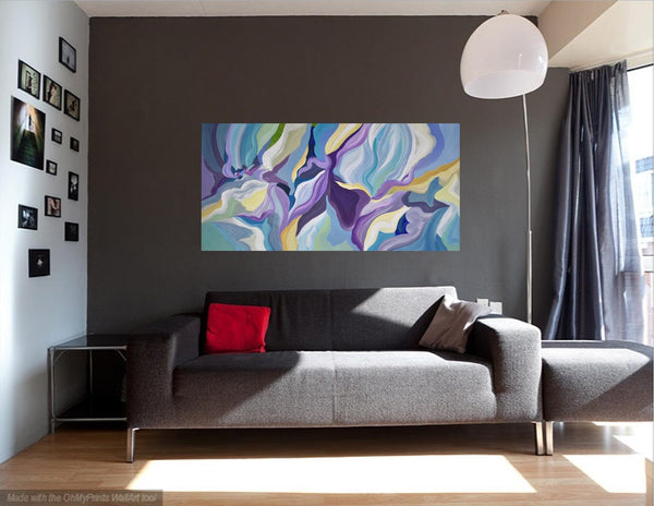 Lavender Dream, Abstract Acrylic Painting on Canvas, 24"x48"