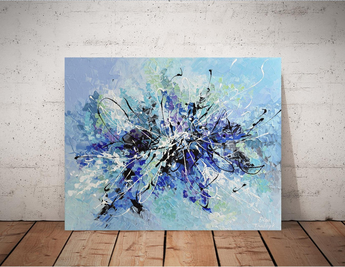 Original abstract acrylic painting on canvas, palette knife artwork ...