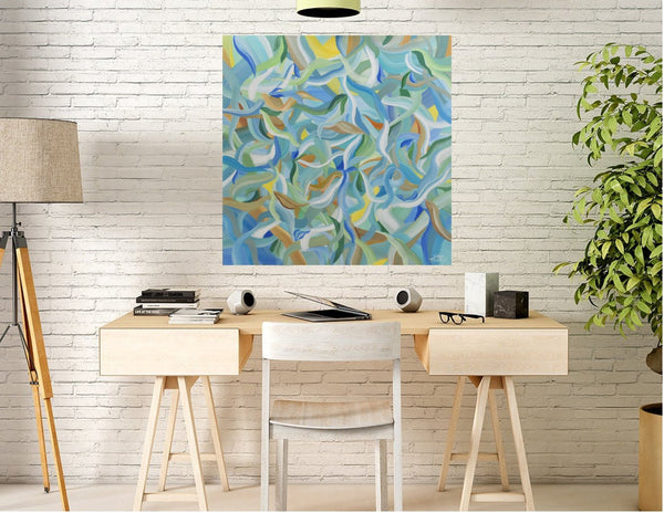 Nature's Way, Abstract Acrylic Painting on Canvas, 36"x36"