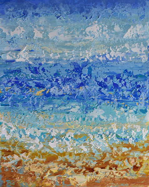 Beach Abstract, Original Painting on Canvas, Acrylic, 16"x20"
