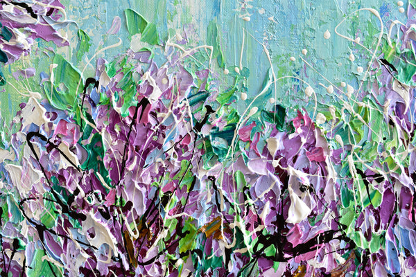 Lilac Season, Impressionist Floral Painting, 24"x24"