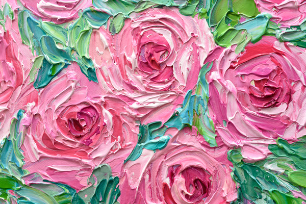 Roses, Acrylic on Canvas, 12"x12"