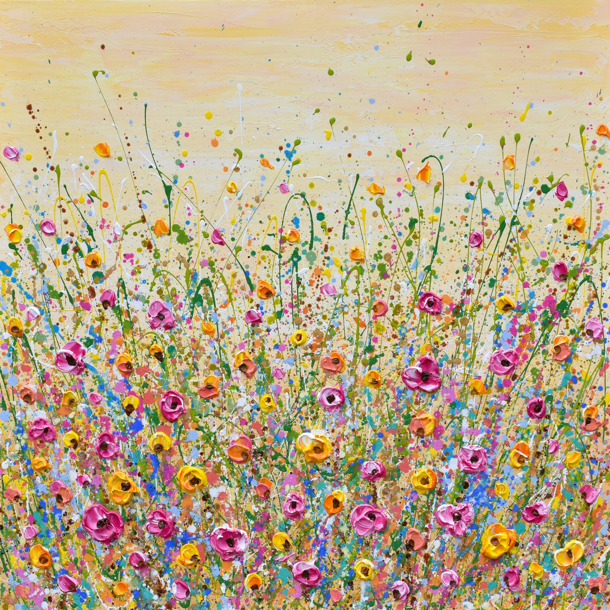 Sunshine Meadow, Acrylics on Canvas, 24"x24"